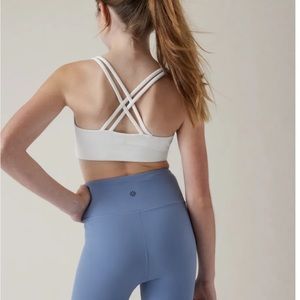Athleta girl upbeat bra white M (8-10)